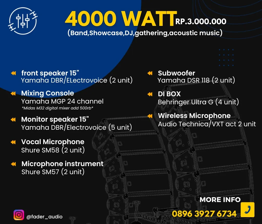 Harga Sewa Sound System 4000 Watt Jakarta